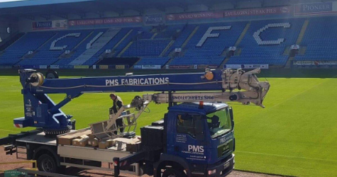 Image of a PMS Fabrications Crane at Carlisle United Football Ground
