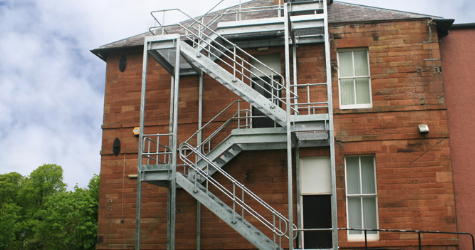 Image of a steel fire escape stair