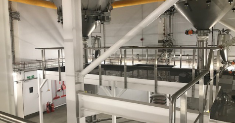 Image of a Steel Mezzanine Floor in a Food Production Environment